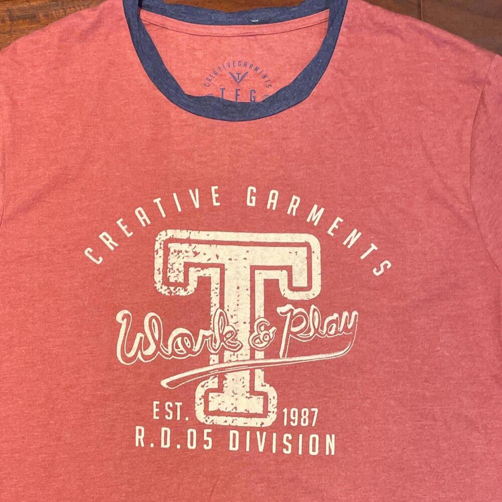 Mens Creative Garments TFG T-Shirt Size M Burnt Orange Color